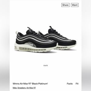 Nike Air Max 97 “Black Platinum” - 5.5 Womens